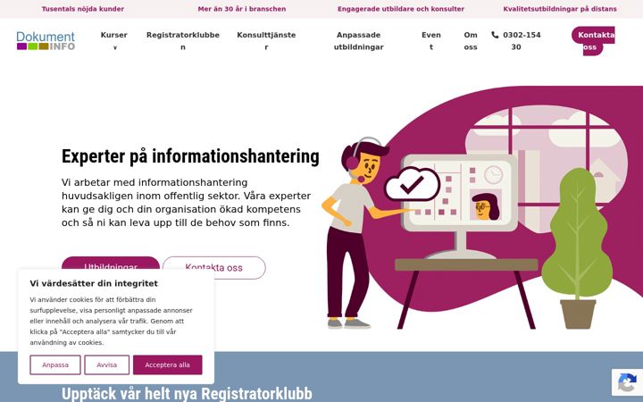 Screenshot of dokumentinfo.se