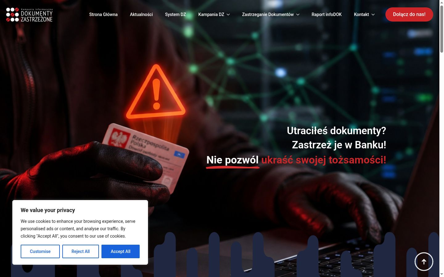 Screenshot tal-banner tal-kunsens muri qabel kwalunkwe interazzjoni
