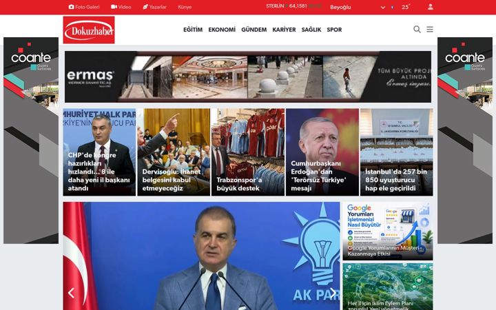 Screenshot of dokuzhaber.com