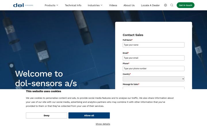 Screenshot of dol-sensors.com