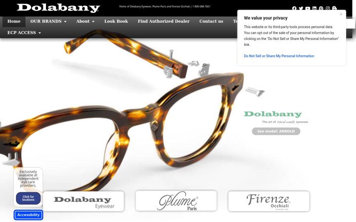 Screenshot of dolabanyeyewear.com