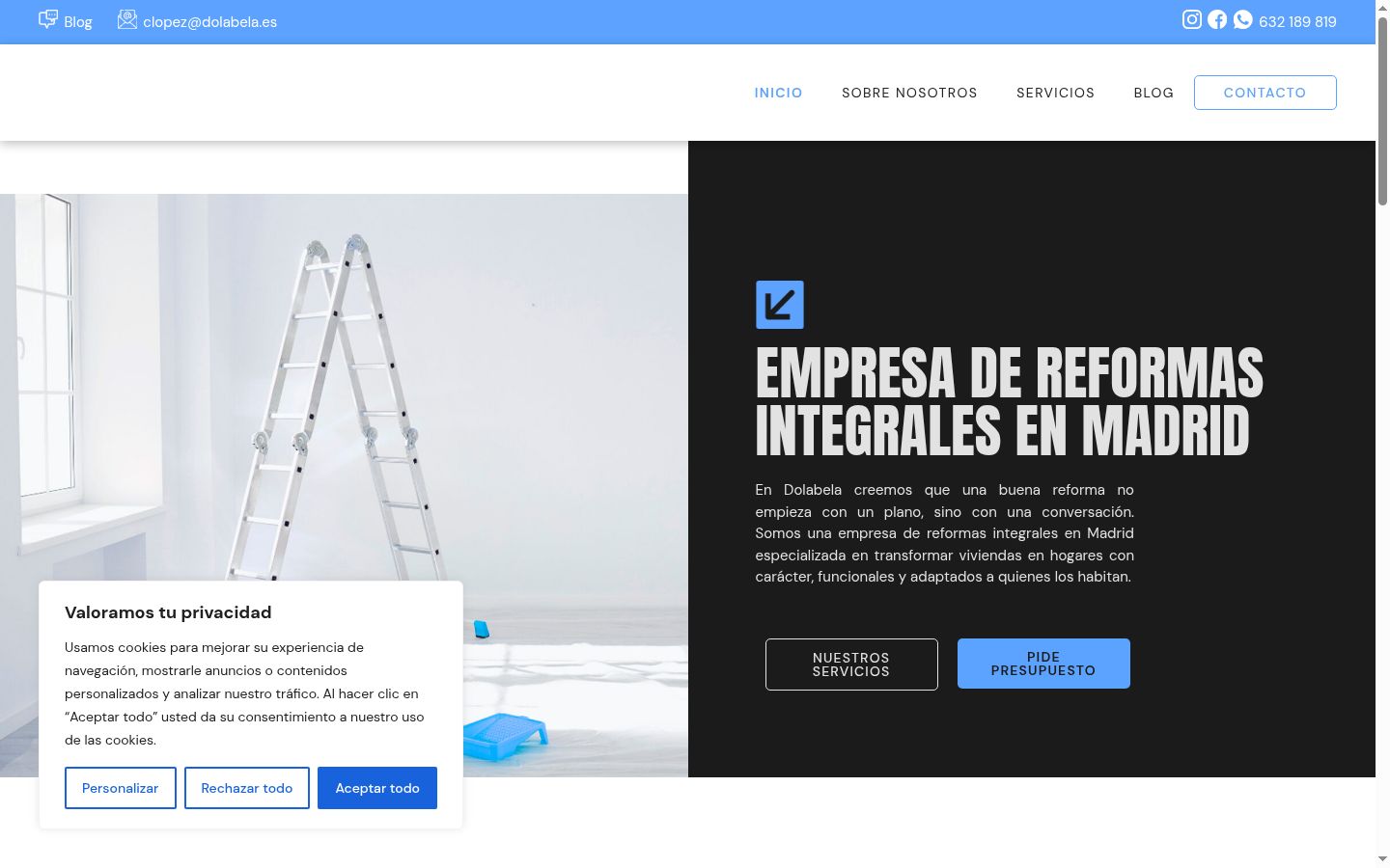 Screenshot del banner di consenso mostrato prima di qualsiasi interazione