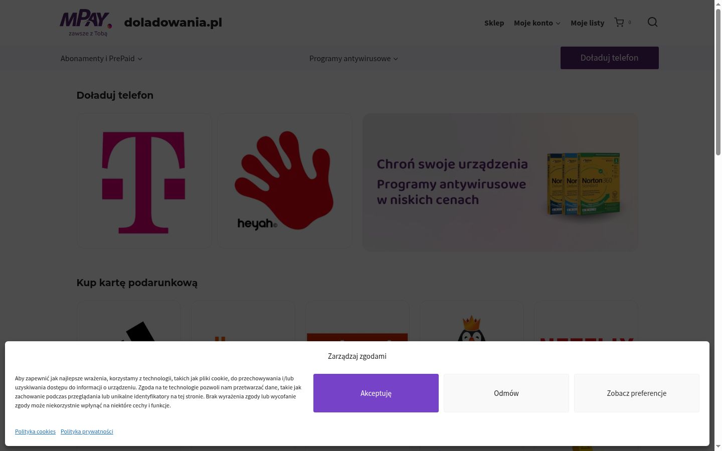 Screenshot tal-banner tal-kunsens muri qabel kwalunkwe interazzjoni