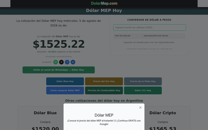 Screenshot of dolarmep.com