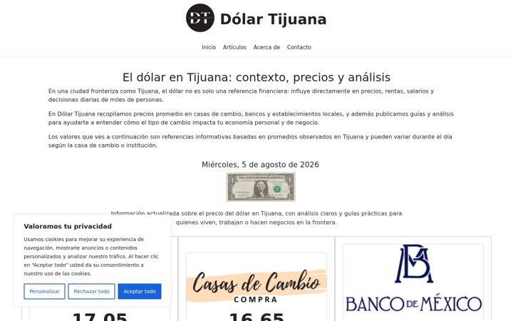 Screenshot of dolartijuana.com