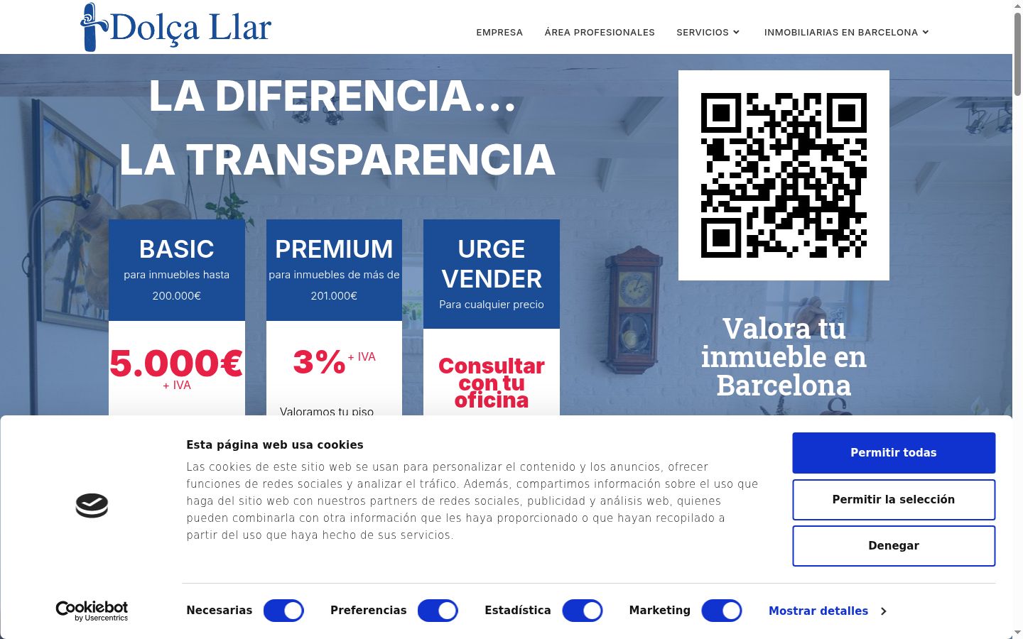 Screenshot del banner di consenso mostrato prima di qualsiasi interazione