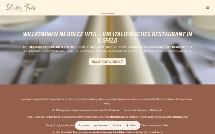 Skærmbillede af dolce-vita-restaurant.de