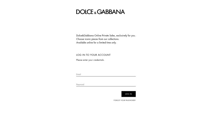 Screenshot of dolcegabbanaprivatesales.com