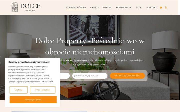 Captură de ecran a dolceproperty.pl