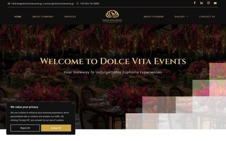 Screenshot of dolcevitaevents.gr