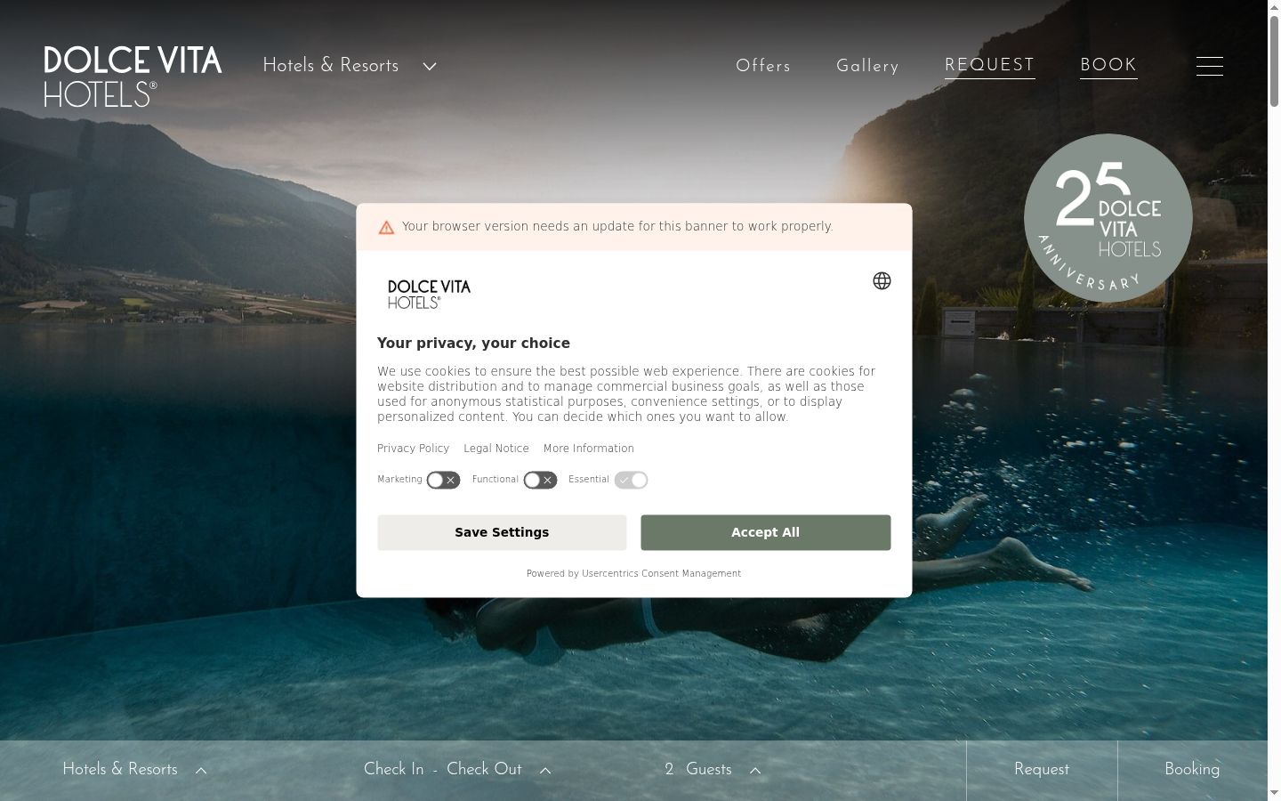 Screenshot tal-banner tal-kunsens muri qabel kwalunkwe interazzjoni
