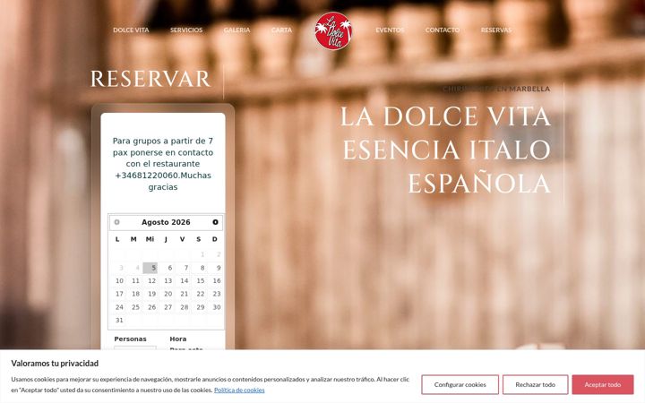 Screenshot of dolcevitamarbella.com