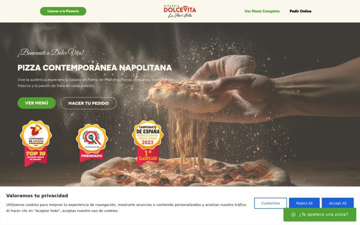 Screenshot of dolcevitapizzeriapalma.com