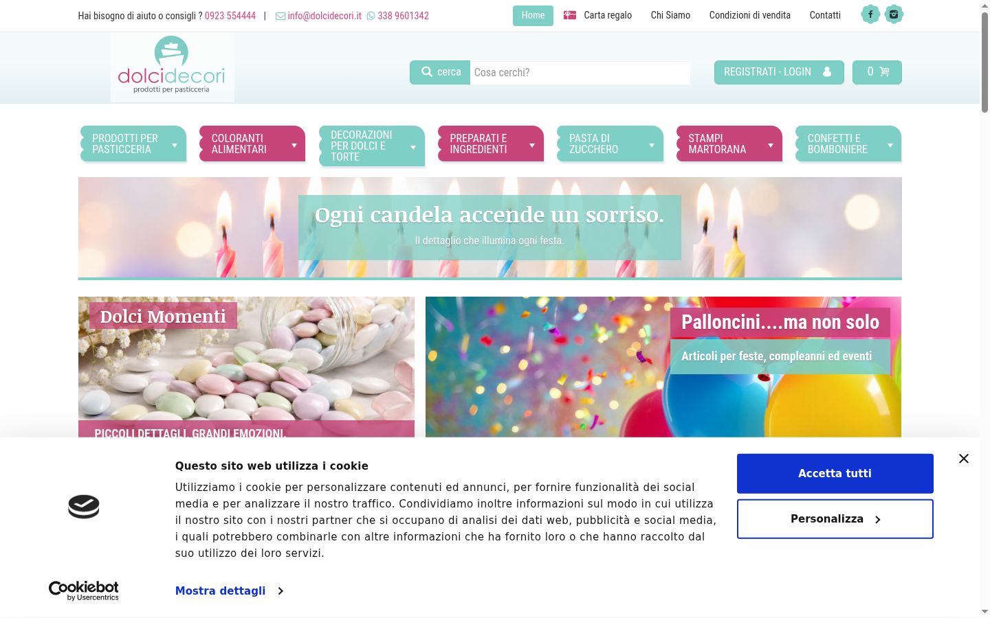 Screenshot des Einwilligungsbanners vor jeglicher Interaktion