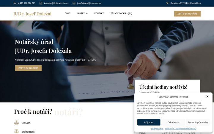 Képernyőkép: dolezal-notar.cz