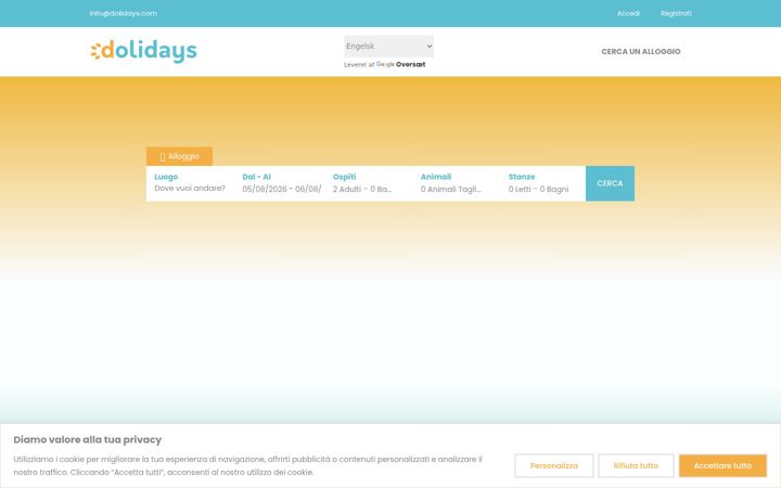 Screenshot of dolidays.com
