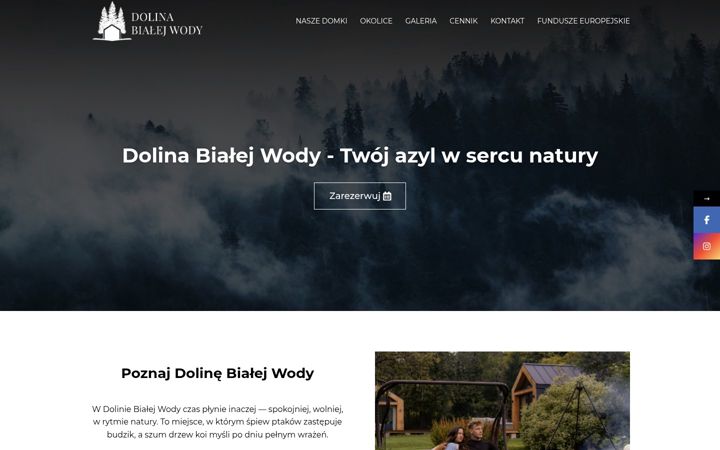 Captură de ecran a dolinabialejwody.pl