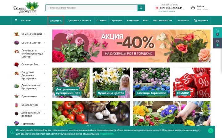 Screenshot of dolinasad.by