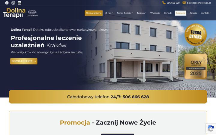 Snimka zaslona za dolinaterapii.pl