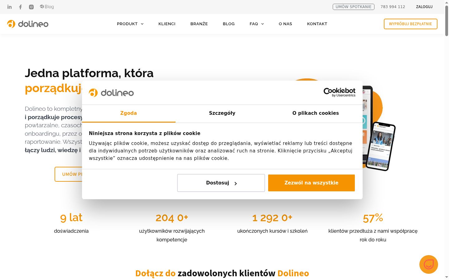 Képernyőkép a bármilyen interakció előtt megjelenő hozzájárulási bannerről