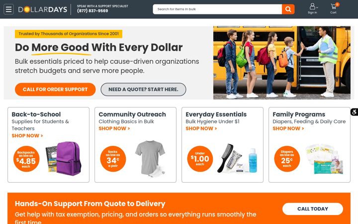 Screenshot of dollardays.com