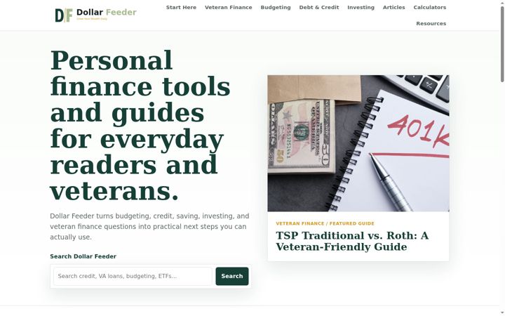Screenshot of dollarfeeder.com