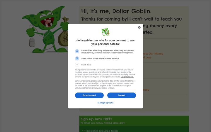 Screenshot of dollargoblin.com