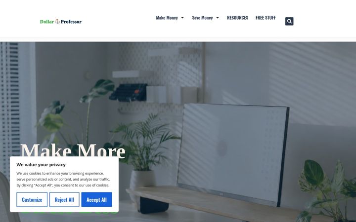 Screenshot of dollarprofessor.com