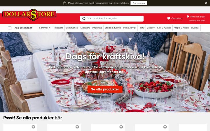 Screenshot of dollarstore.se