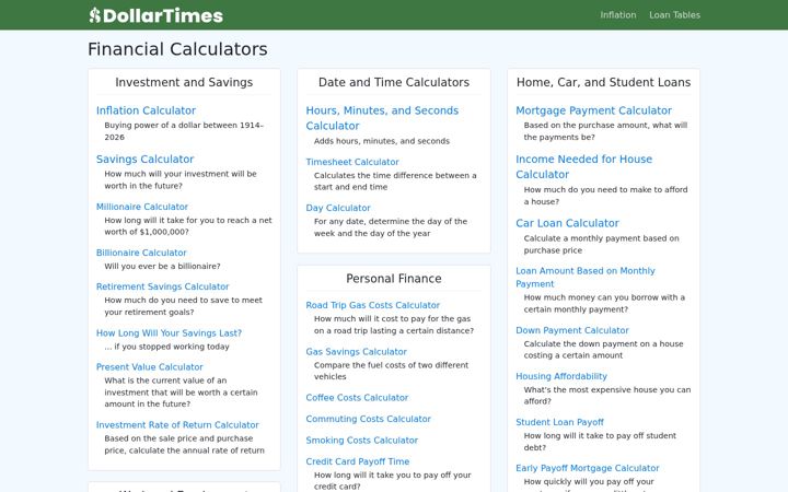 Screenshot of dollartimes.com