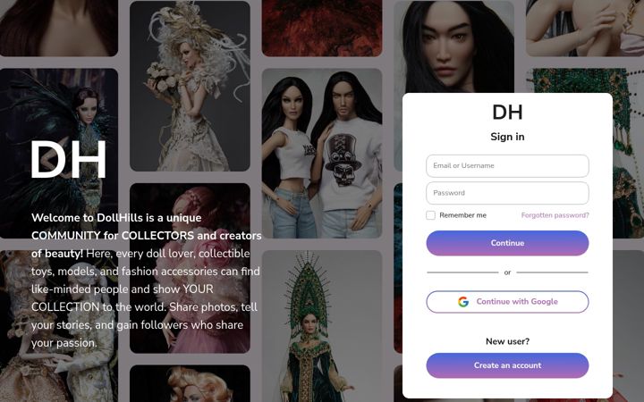Screenshot of dollhills.com