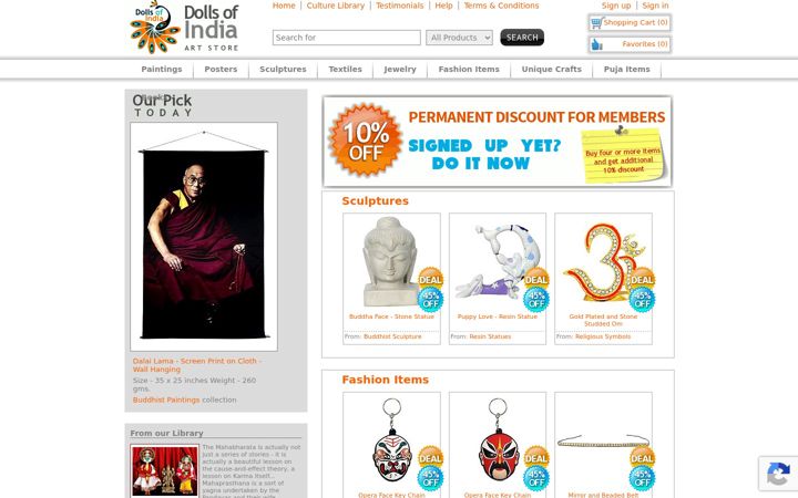 Screenshot of dollsofindia.com