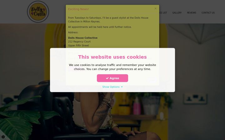 Screenshot of dollycurls.co.uk