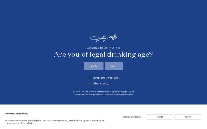 Screenshot of dollywines.com