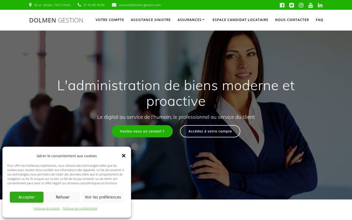 Screenshot of dolmen-gestion.com