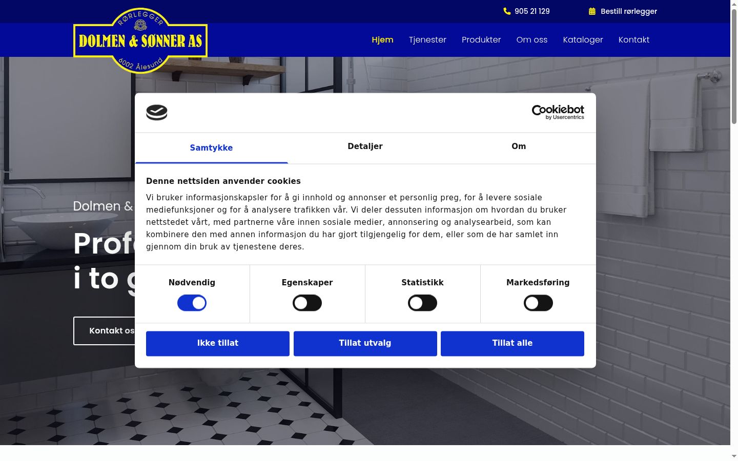 Screenshot of the consent banner shown before any interaction