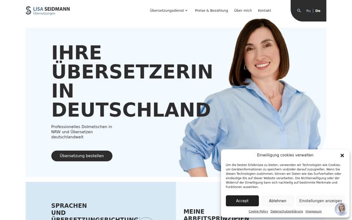 Captură de ecran a dolmetscher-russisch-uebersetzer.de