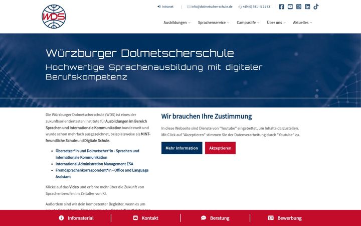 Screenshot of dolmetscher-schule.de