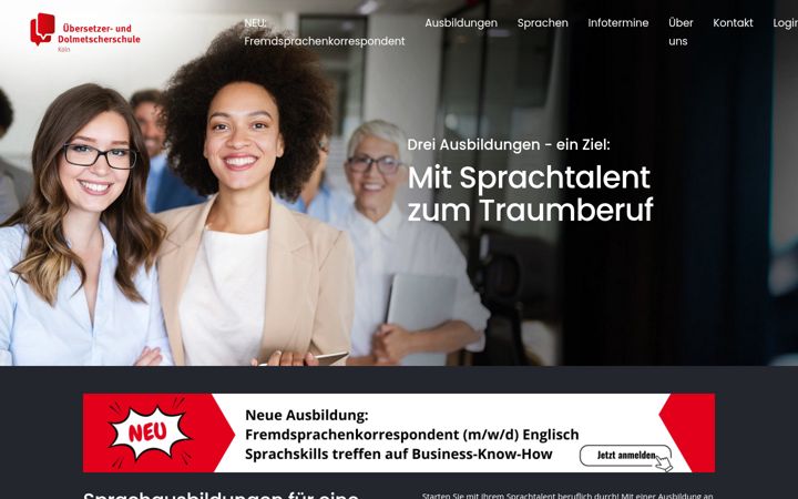 Screenshot of dolmetscherschule-koeln.de