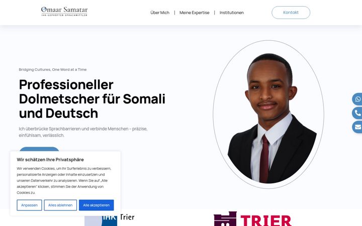 Screenshot of dolmetschersomali.de