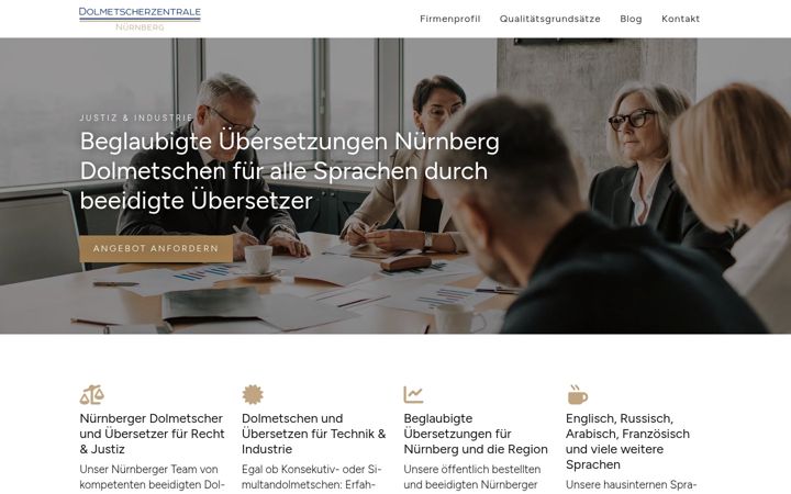 Skjermbilde av dolmetscherzentrale-nuernberg.de