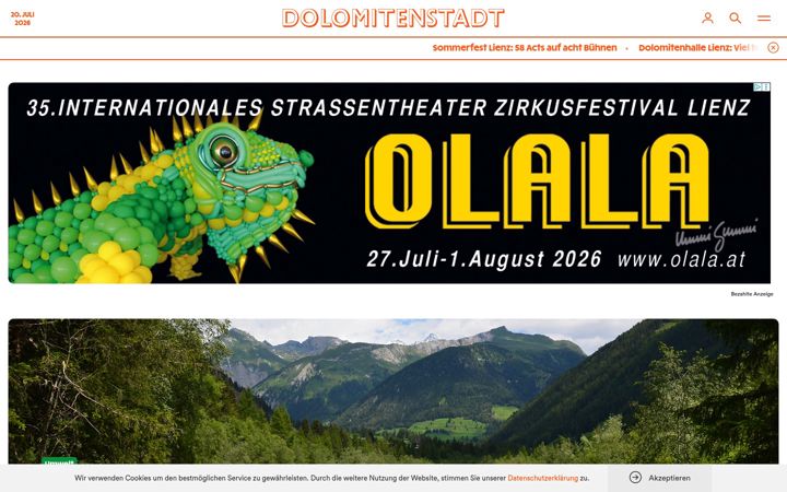 Screenshot of dolomitenstadt.at
