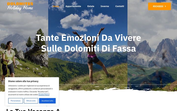 Screenshot ta' dolomitesholidayhome.it