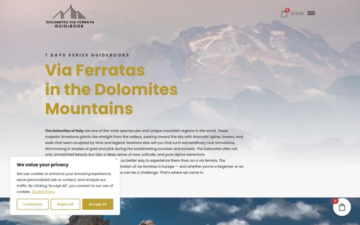 Screenshot di dolomitesviaferrata.eu