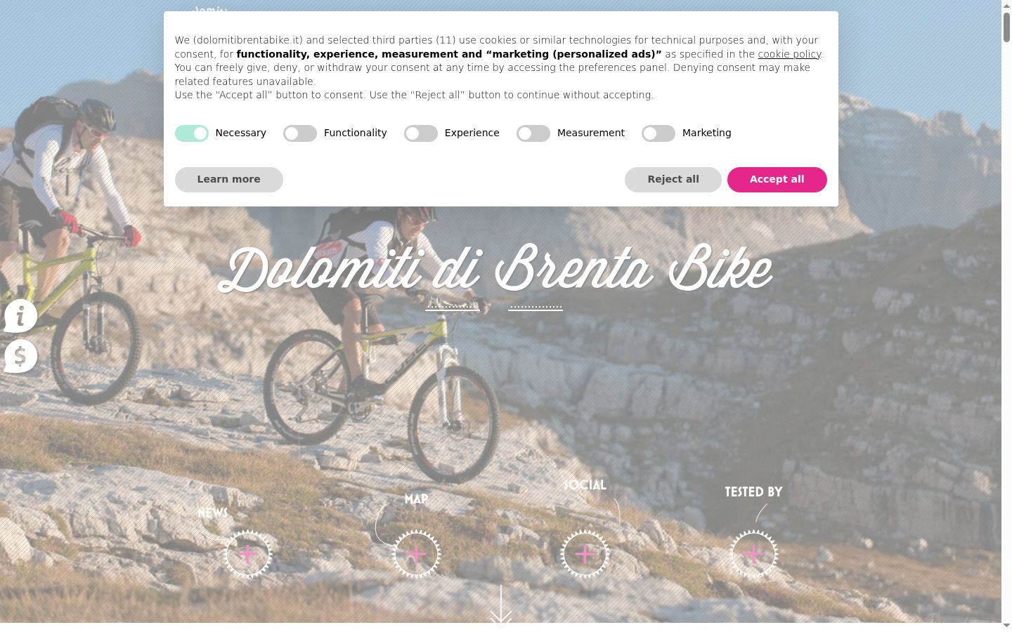Screenshot des Einwilligungsbanners vor jeglicher Interaktion