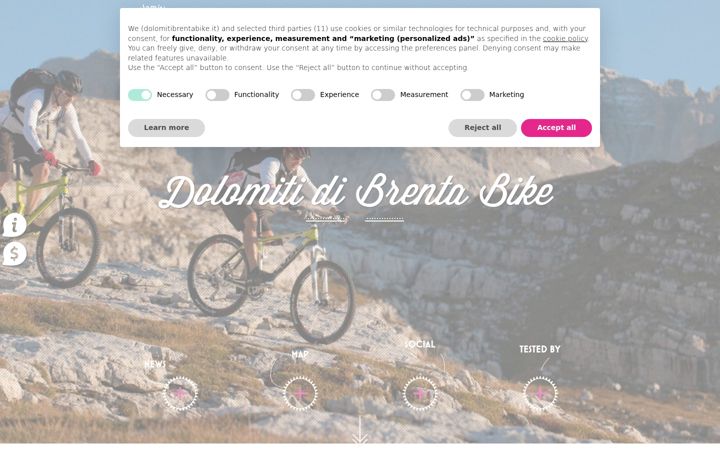 Screenshot von dolomitibrentabike.it