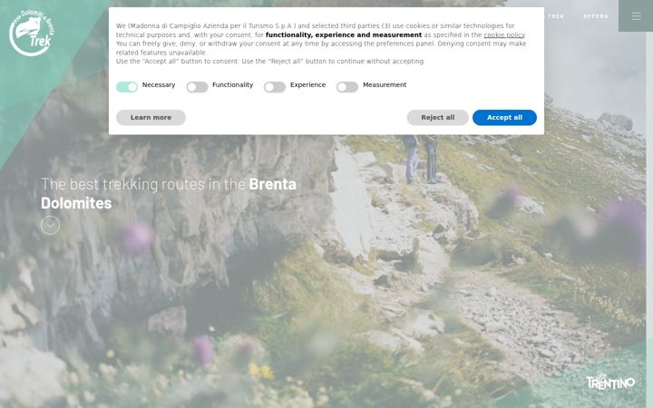 Screenshot ta' dolomitibrentatrek.it