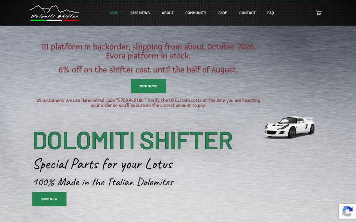 Screenshot of dolomitishifter.com