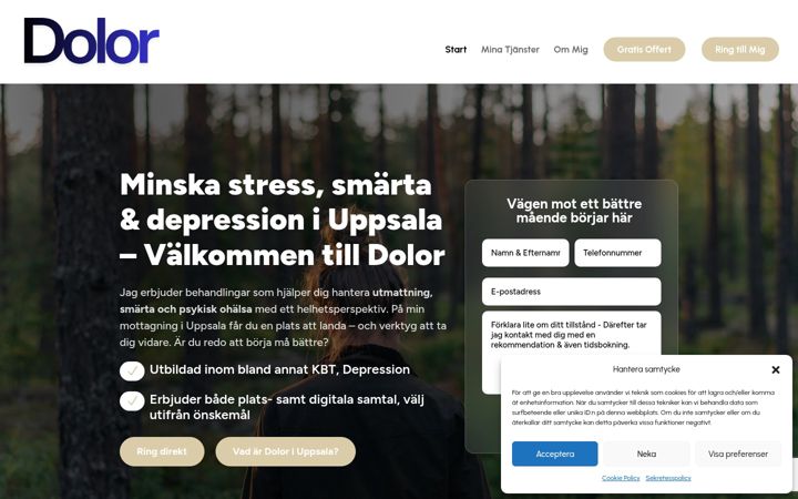 Screenshot of doloruppsala.se