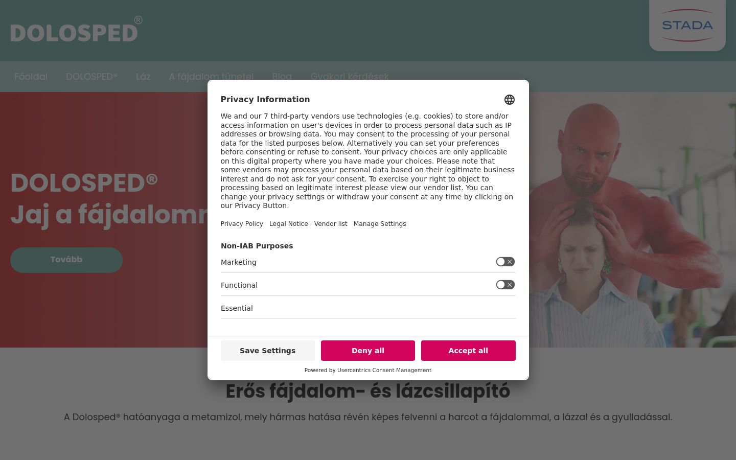 Ekrānuzņēmums ar piekrišanas baneri, kas tika rādīts pirms jebkādas mijiedarbības